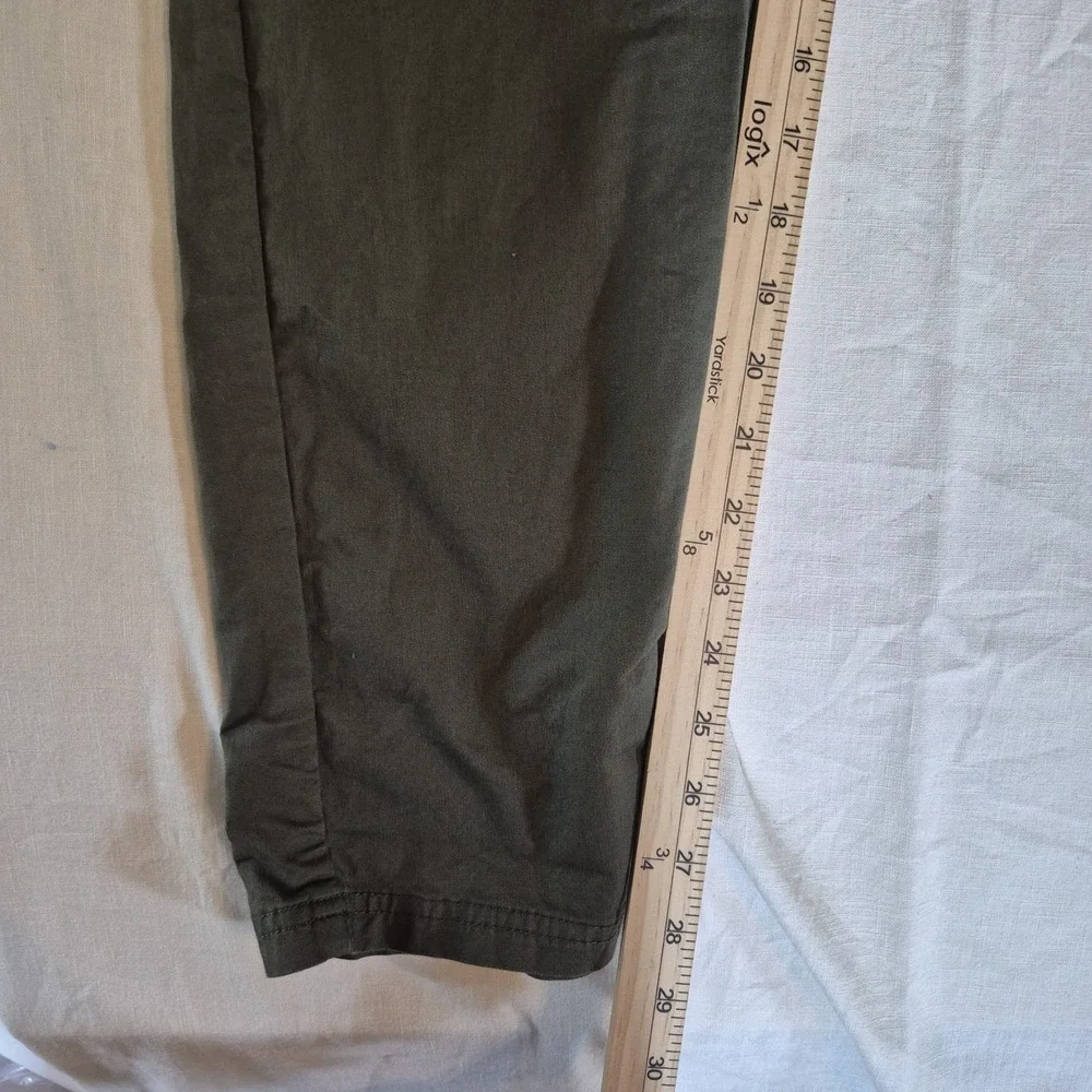 Pact Organic Cotton Stretch Pants Women's M Olive Drawstring Utility Sustainable - Picture 8 of 9